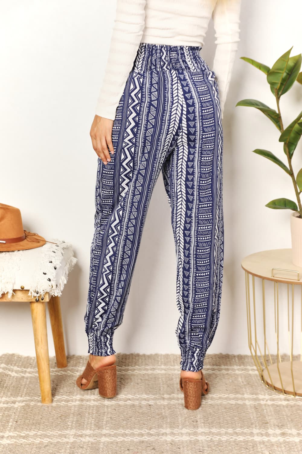 Geometric Tassel High-Rise Pants