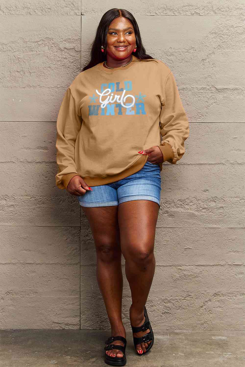 Cold Girl Winter Graphic Sweatshirt