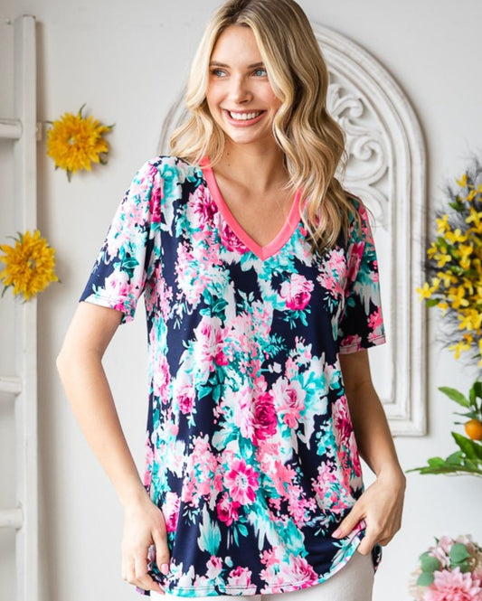 Floral V-Neck Top