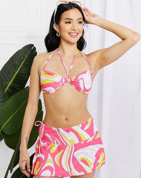 Disco Dive Bandeau Bikini & Skirt Set