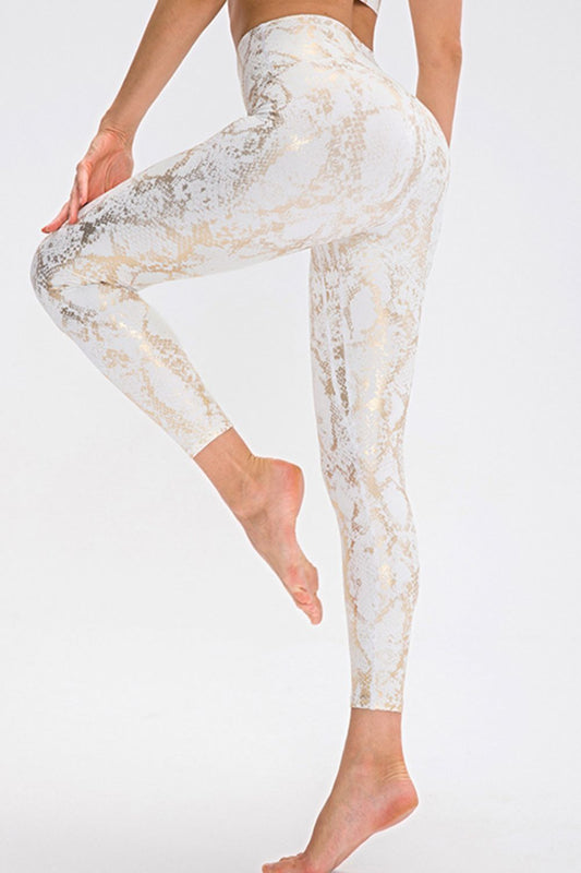 Animal Print Wide Waistband Leggings