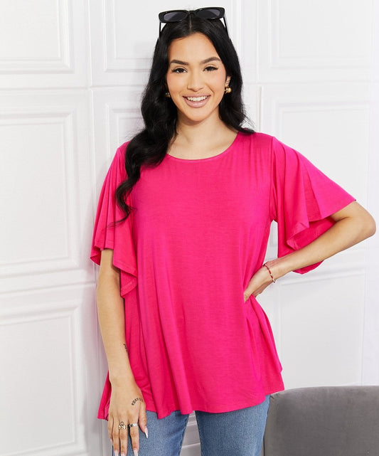 More Than Words Flutter Sleeve Top