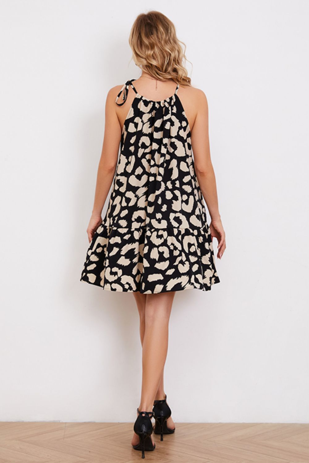 Leopard Ruffle Sleeveless Dress