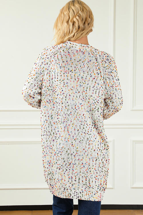 Confetti Heathered Open Front Cardigan