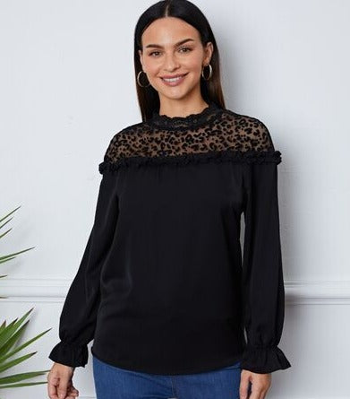 Leopard Frill Blouse