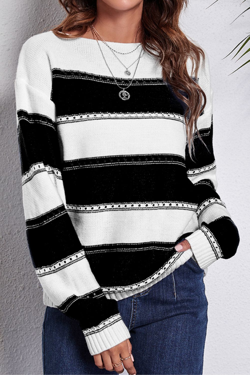 Striped Boat Neck Sweater | Multiple Colors