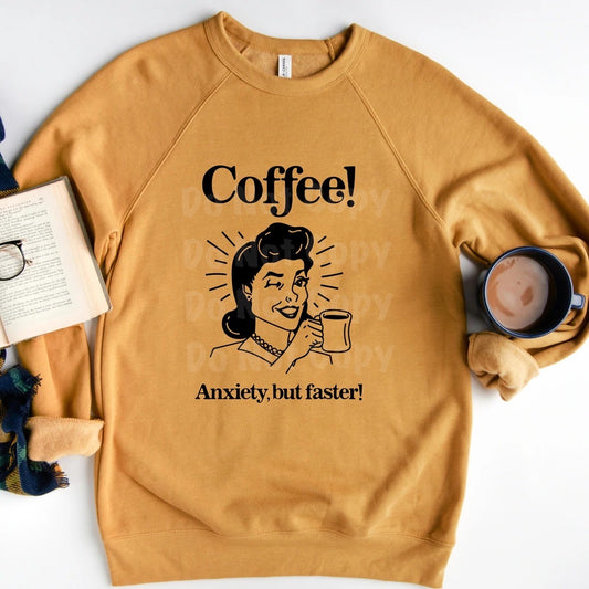 Coffee & Anxiety Graphic Tee or Sweatshirt - Bella Lia Boutique
