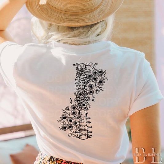Floral Spine Graphic Tee or Sweatshirt - Bella Lia Boutique
