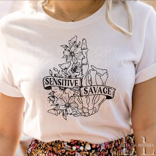 Sensitive Savage Graphic Tee or Sweatshirt - Bella Lia Boutique