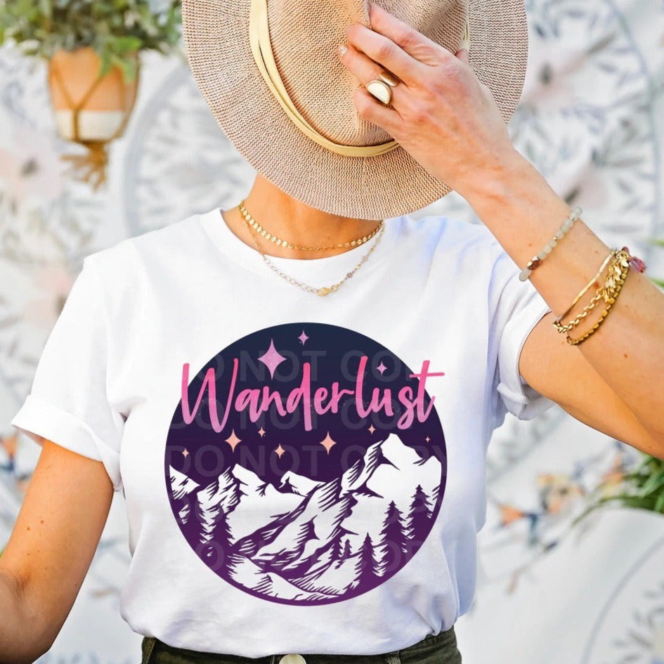 Wanderlust Glitter Graphic Tee or Sweatshirt - Bella Lia Boutique