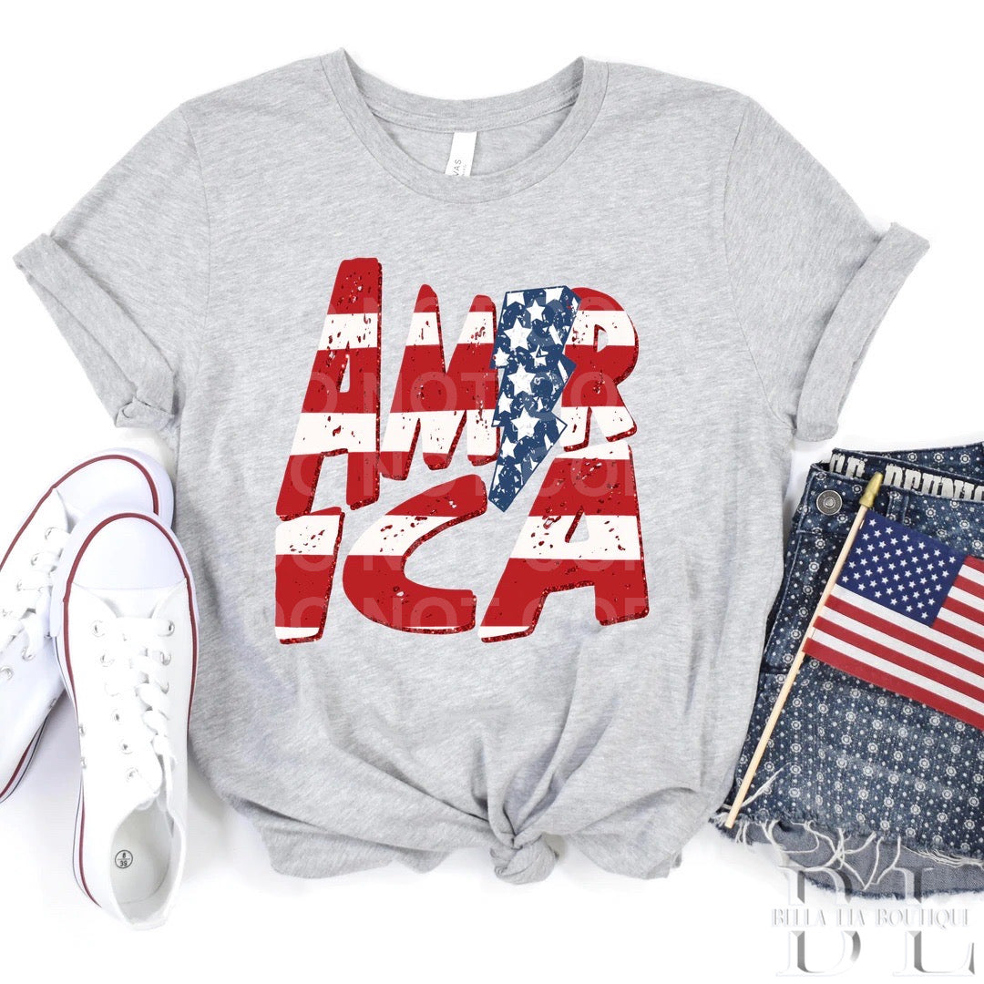 America Graphic Tee or Sweatshirt - Bella Lia Boutique