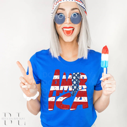 America Graphic Tee or Sweatshirt - Bella Lia Boutique