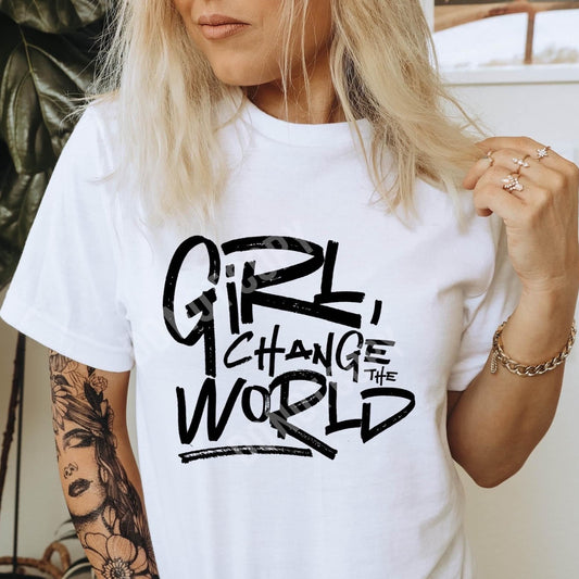 Girl Change the World Graphic Tee or Sweatshirt - Bella Lia Boutique