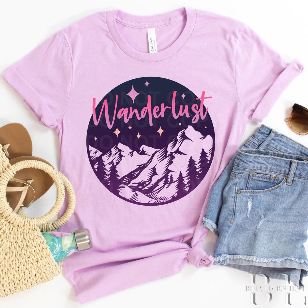 Wanderlust Glitter Graphic Tee or Sweatshirt - Bella Lia Boutique