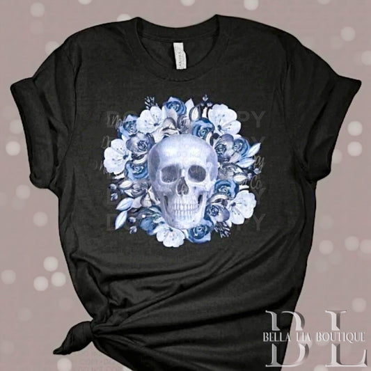 Floral Skull Graphic Tee or Sweatshirt - Bella Lia Boutique