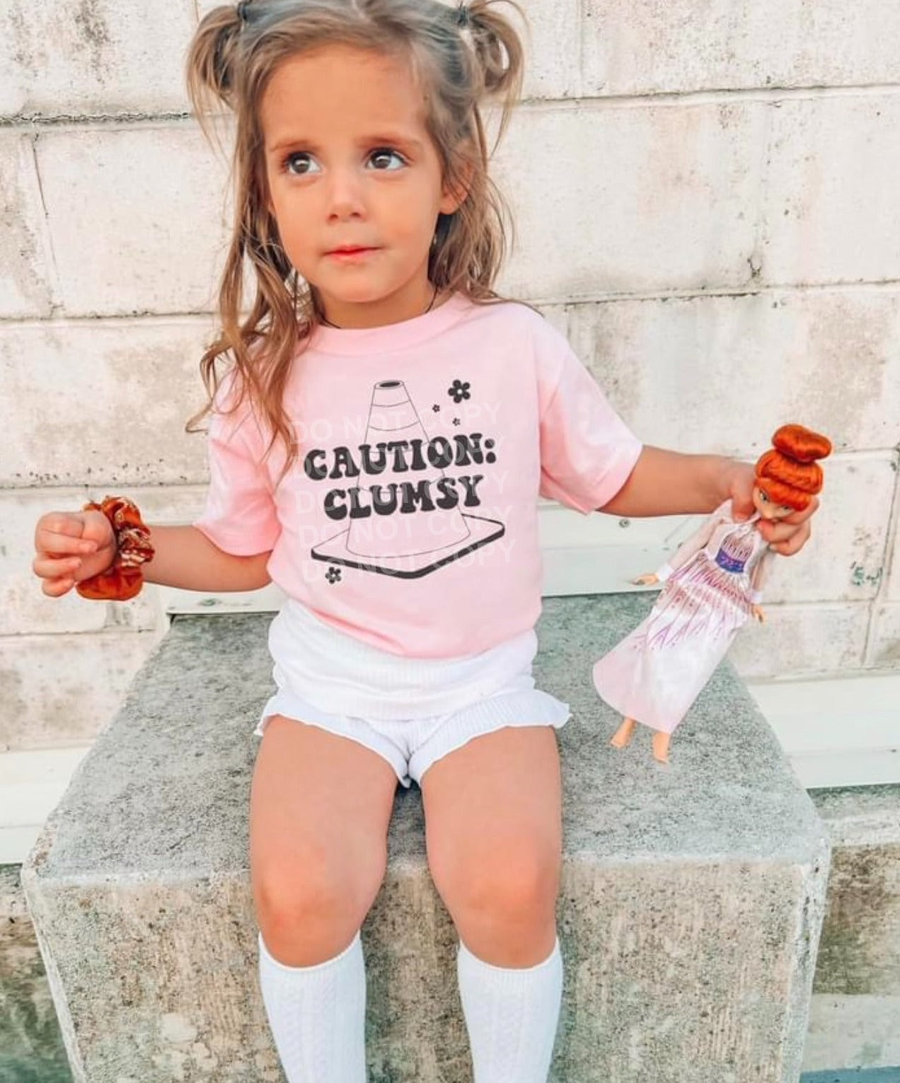 Caution: Clumsy Girl Toddler and Youth Tee - Bella Lia Boutique
