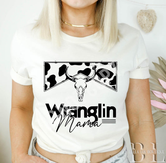 Wranglin Mama Graphic Tee or Sweatshirt - Bella Lia Boutique