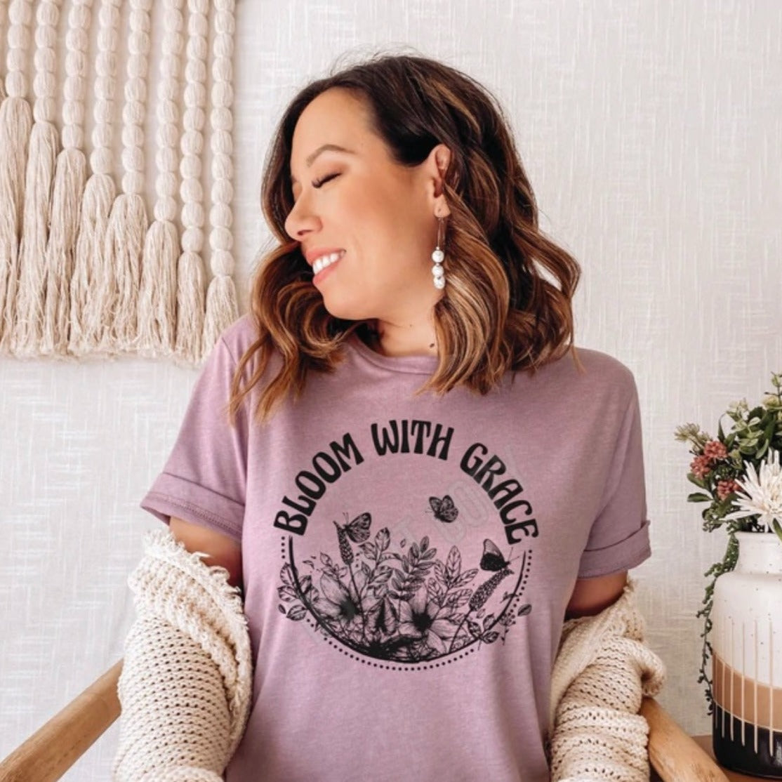 Bloom with Grace Graphic Tee or Sweatshirt - Bella Lia Boutique