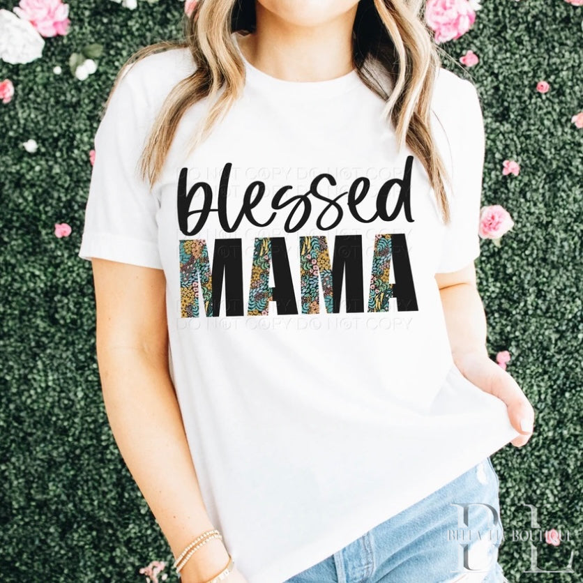 Blessed Mama Graphic Tee or Sweatshirt - Bella Lia Boutique