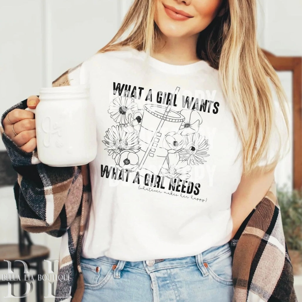 What a Girl Wants Graphic Tee or Sweatshirt - Bella Lia Boutique