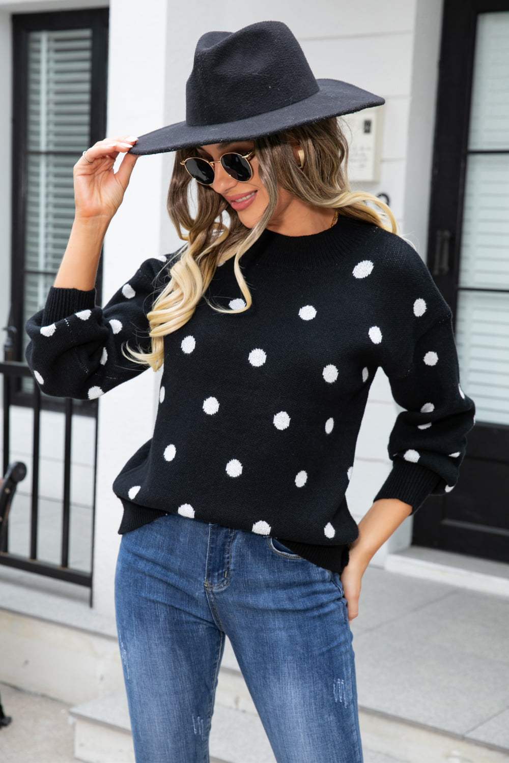 Polka Dot Run Around Sweater | Multiple Colors