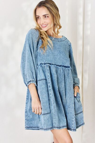 Easy Living Oversized Denim Babydoll Dress