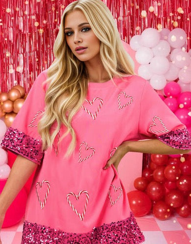 Candy Cane Sequin Top