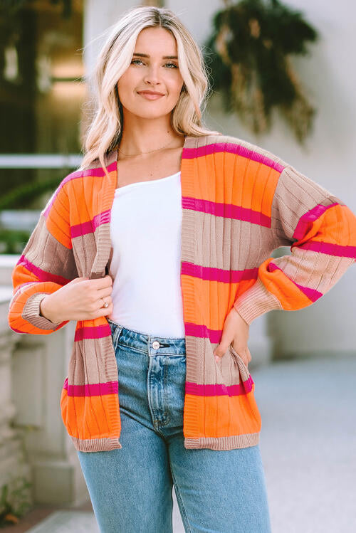 Alley Up Ribbed Striped Cardigan