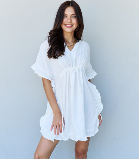 Out Of Time Ruffle Dress | White
