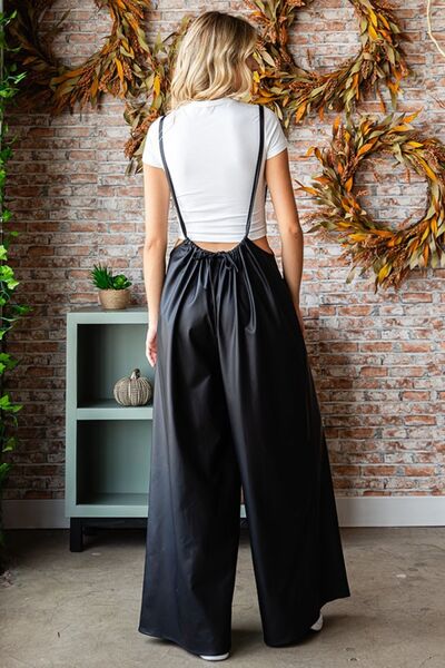 First Love Drawstring Wide Leg Overalls