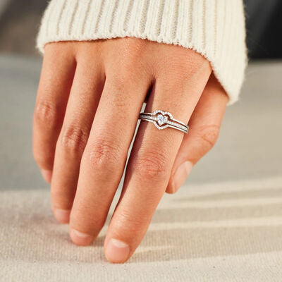 Layered Heart Sterling Silver Ring