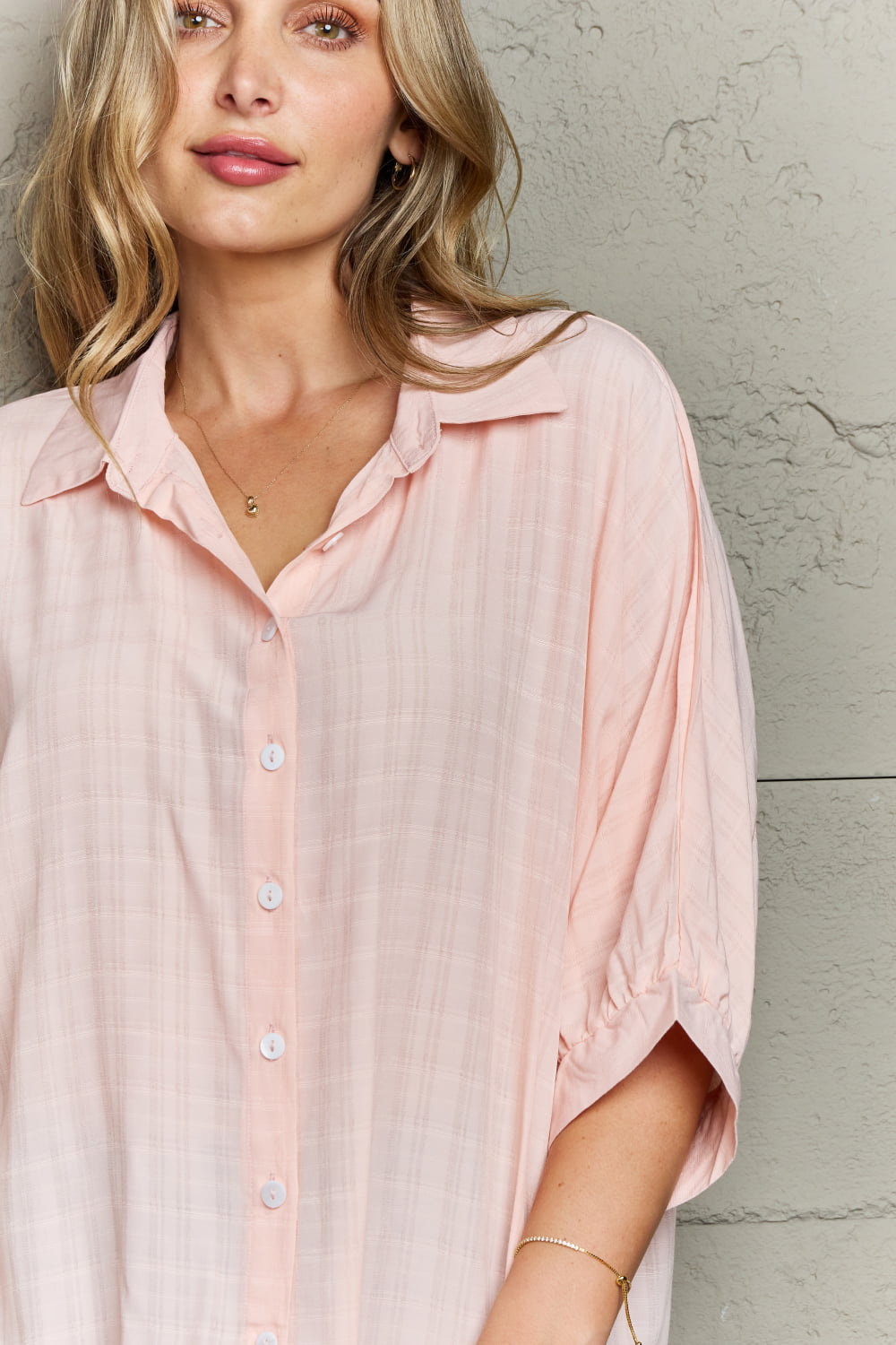 Comfy & Casual Half Sleeve Button-Up Top