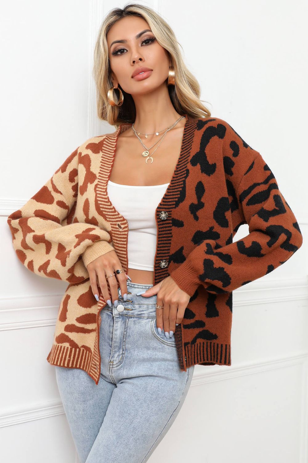 Leopard Ribbed Cardigan | Multiple Colors