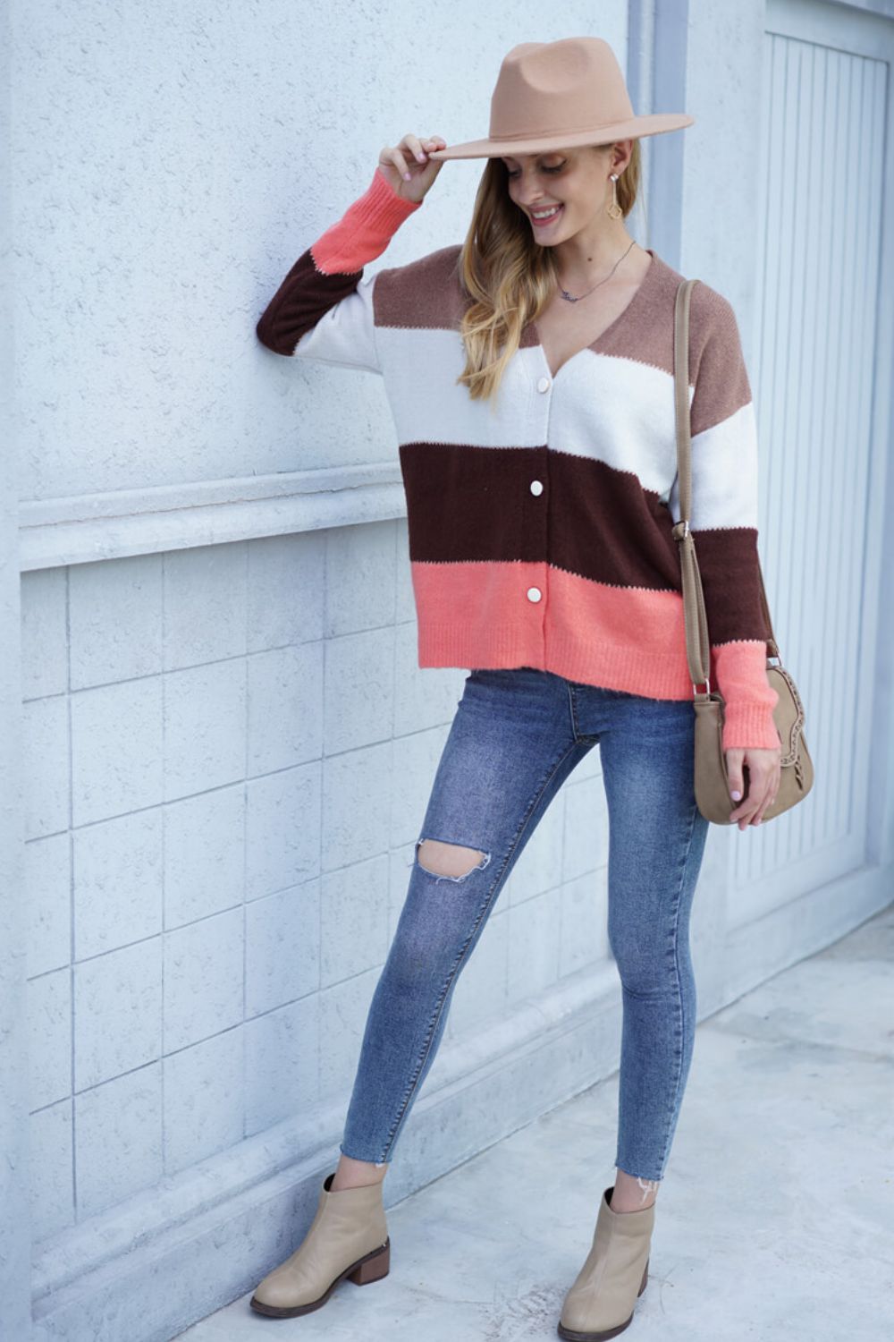 I Heart This Color Block Cardigan