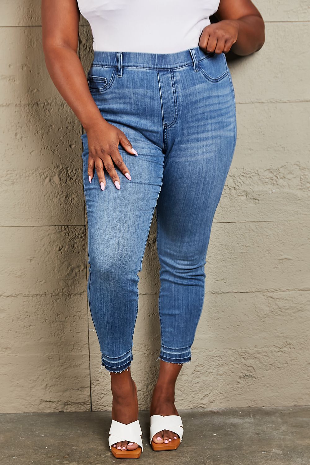 Janavie High Waisted Pull On Skinny Jeans | Judy Blue
