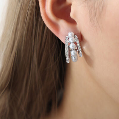 Pearl Hoop Earrings