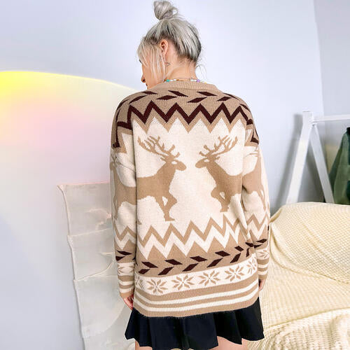 Taupe Reindeer Sweater