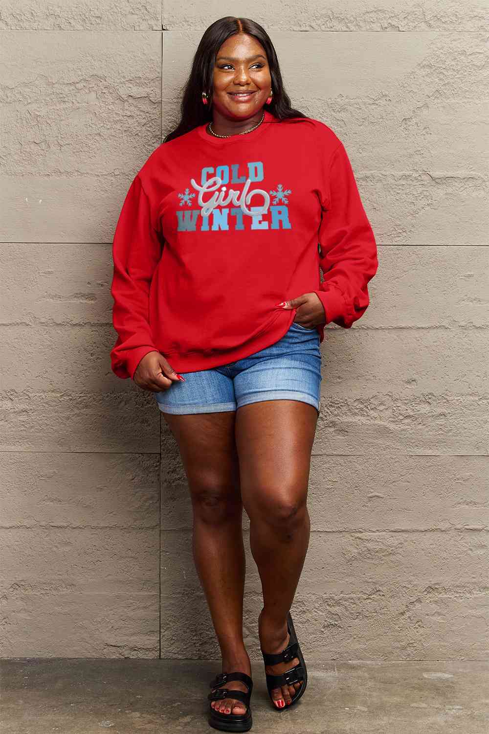 Cold Girl Winter Graphic Sweatshirt