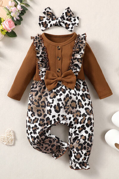 Leopard Bow & Jumpsuit | Infant
