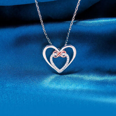 Heart Inlaid Sterling Silver Necklace
