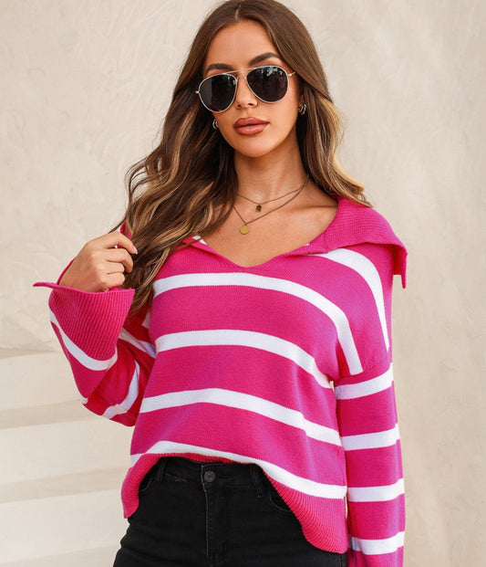 Cuddle in Comfort Striped Sweater | Multiple Colors