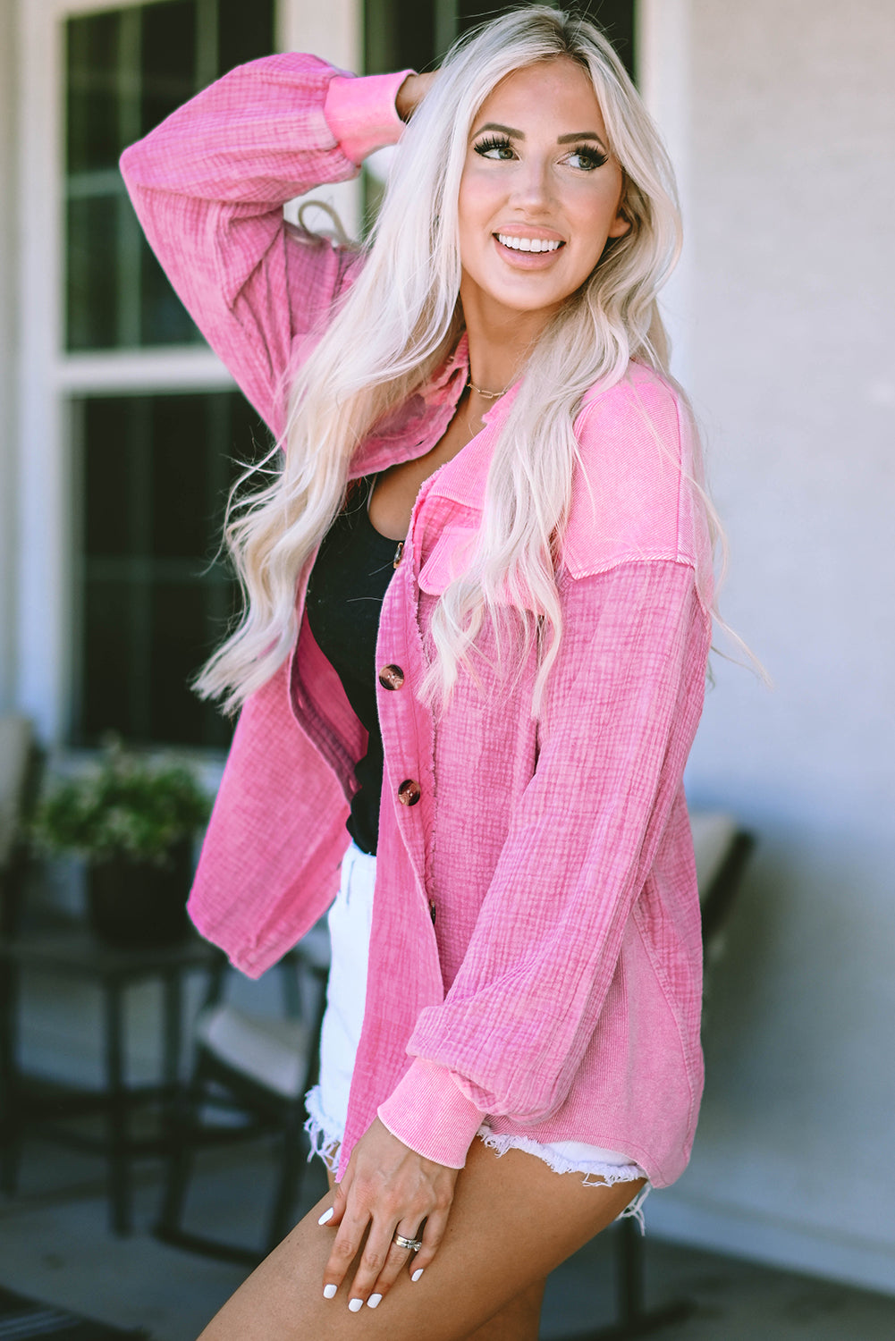 Hot Pink Collared Jacket