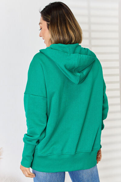 Emerald Half-Snap Long Sleeve Hoodie