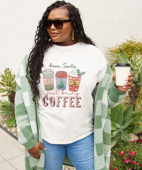 Dear Santa Bring Coffee Graphic Tee