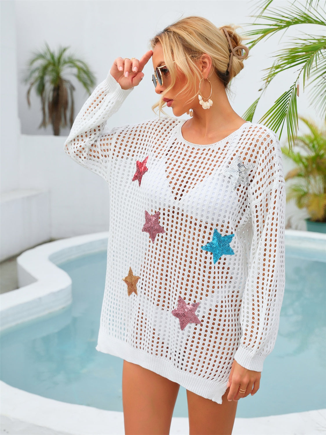 Star Bound Long Sleeve Cover-Up