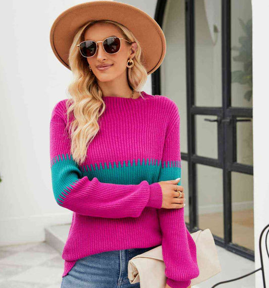 Swipe Right Contrast Sweater