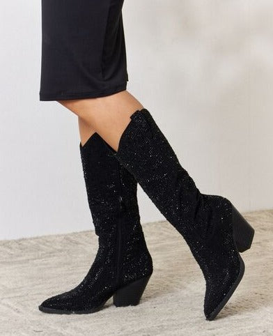 Rhinestone Knee High Cowboy Boots