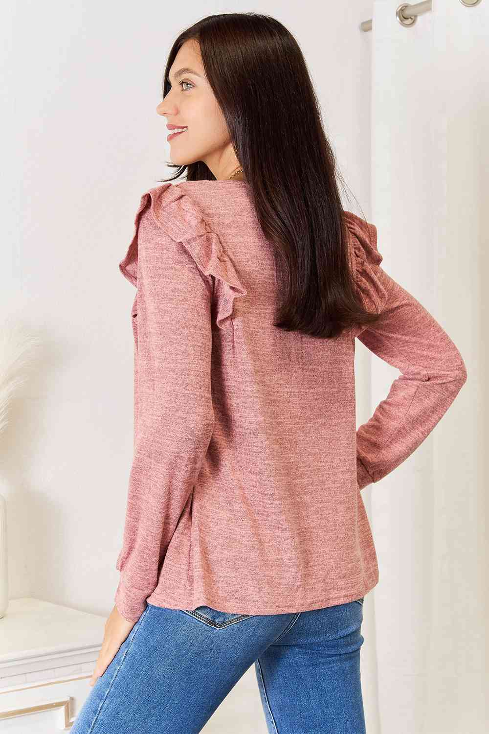 Ruffle Long Sleeve Top