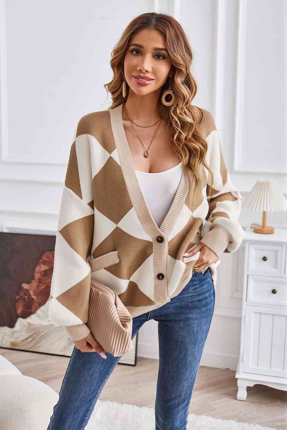 Geometric Lantern Cardigan | Multiple Colors