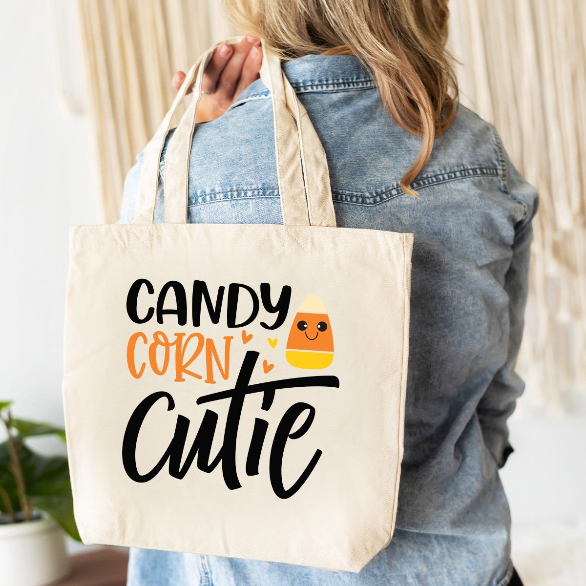 Candy Corn Cutie Canvas Tote - Bella Lia Boutique